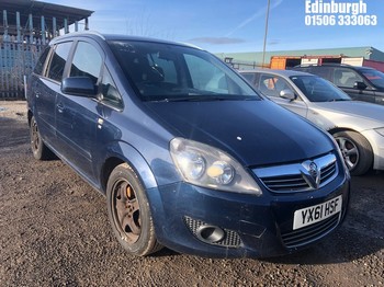 Location: Edinburgh - 2011 VAUXHALL ZAFIRA 16V MPV REG: YX61HSF, Keys: No, MOT Expiry date: 12/11/2025, 1700 Diesel,, Former Keepers: 5