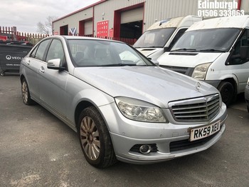 Location: Edinburgh - 2009 MERCEDES C200 ELEGANCE CDI A 4 Door Saloon REG: RK59XEU, Keys: No, MOT Expiry date: 02/01/2025, 2148 Diesel, 5 Speed Auto Diesel, Former Keepers: 4