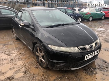 Location: Edinburgh - 2009 HONDA CIVIC SE I-VTEC 5 Door Hatchback REG: SC09XYW, Keys: No, MOT Expiry date: 11/01/2026, 1799 Petrol, 6 Speed Manual Petrol, Former Keepers: 5
