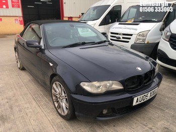 Location: Edinburgh - 2005 BMW 330CI SE Convertible REG: AU05XXG, Keys: No, MOT Expiry date: 16/02/2026, 2979 Petrol, 6 Speed Manual Petrol, Former Keepers: 10