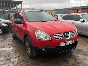 NOTE: ATF Registered Buyers ONLY - Location: Edinburgh - 2009 NISSAN QASHQAI N-TEC 5 Door Hatchback REG: ST09UJJ, Keys: No, 1997 Petrol, 6 Speed Manual Petrol, Former Keepers: 4