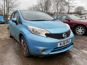 Location: Mitcham - 2016 NISSAN NOTE ACENTA PREMIUM DIG-S MPV REG: NJ16RKA, Keys: No, MOT Expiry date: 03/05/2023, 1198 Petrol, Variable Speed Auto Petrol, Former Keepers: 3