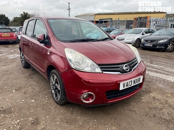Location: Mitcham - 2013 NISSAN NOTE N-TEC+ AUTO MPV REG: VA13NXR, Keys: No, MOT Expiry date: 05/09/2025, 1598 Petrol, 4 Speed Auto Petrol, Former Keepers: 3