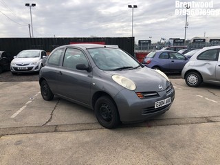 Location: Brentwood - 2004 NISSAN MICRA S 3 Door Hatchback REG: EO04AWX, Keys: No, MOT Expiry date: 27/07/2026, 1240 Petrol, 5 Speed Manual Petrol, Former Keepers: 6