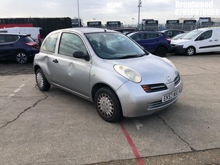 Location: Brentwood - 2003 NISSAN MICRA S 3 Door Hatchback REG: EK53WUU, Keys: No, MOT Expiry date: 03/11/2025, 1240 Petrol, 5 Speed Manual Petrol, Former Keepers: 14