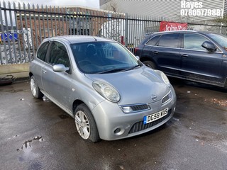 Location: Hayes - 2008 NISSAN MICRA ACENTA 3 Door Hatchback REG: DG58WXS, Keys: No, MOT Expiry date: 20/04/2026, 1240 Petrol, 5 Speed Manual Petrol, Former Keepers: 6