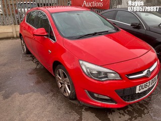 Location: Hayes - 2013 VAUXHALL ASTRA SRI TURBO 5 Door Hatchback REG: DU63DOA, Keys: No, MOT Expiry date: 04/04/2026, 1362 Petrol, 6 Speed Manual Petrol, Former Keepers: 11