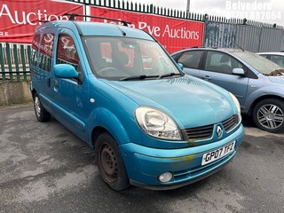 Location: Belvedere - 2007 RENAULT KANGOO EXPRESSION AUTO MPV REG: GP07TFZ, Keys: No, MOT Expiry date: 14/07/2026, 1598 Petrol, 4 Speed Auto Petrol, Former Keepers: 3