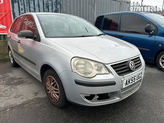 Location: Belvedere - 2005 VOLKSWAGEN POLO E 55 5 Door Hatchback REG: AK55UGZ, Keys: No, MOT Expiry date: 30/09/2025, 1198 Petrol, 5 Speed Manual Petrol, Former Keepers: 7
