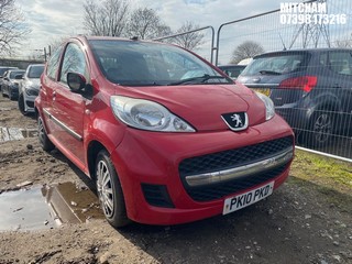 Location: Mitcham - 2010 PEUGEOT 107 URBAN 5 Door Hatchback REG: PK10PKD, Keys: No, MOT Expiry date: 27/11/2026, 998 Petrol, 5 Speed Manual Petrol, Former Keepers: 4