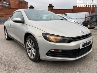 Location: Nottingham - 2011 VOLKSWAGEN SCIROCCO TSI COUPE REG: HW11DUB, 1390cc PETROL, 6 SPEED MANUAL PETROL, Former Keepers: 5, Keys: Yes, MOT Expiry date: 14/07/2026