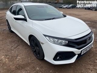 Location: Peterborough - 2017 HONDA CIVIC SR VTEC 5 DOOR HATCHBACK REG: OY67KTF, 988cc PETROL, 6 SPEED MANUAL PETROL, Former Keepers: 3, Keys: Yes, MOT Expiry date: 04/10/2026