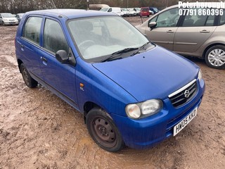 Location: Peterborough - 2005 SUZUKI ALTO GL 5 Door Hatchback REG: HW05KKD, Keys: No, MOT Expiry date: 31/03/2025, 1061 Petrol, 5 Speed Manual Petrol, Former Keepers: 4