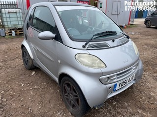 Location: Peterborough - 2002 SMART CITY PASSION 50 AUTO Coupe REG: YB51AJV, Keys: No, MOT Expiry date: 02/03/2026, 599 Petrol, 6 Speed Auto Petrol, Former Keepers: 9