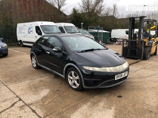 Location: Brentwood - 2008 HONDA CIVIC SE I-VTEC 5 Door Hatchback REG: BV08JGY, Keys: No, MOT Expiry date: 11/10/2026, 1799 Petrol, 6 Speed Manual Petrol, Former Keepers: 9