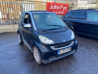 NOTE: ATF Registered Buyers ONLY - Location: Hayes - 2009 SMART FORTWO PASSION 84 AUTO Convertible REG: RJ59UKM, Keys: No, 999 Petrol, 5 Speed Auto Petrol, Former Keepers: 3