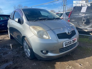 Location: Mitcham - 2008 TOYOTA YARIS SR 3 Door Hatchback REG: GU58DNY, Keys: No, MOT Expiry date: 18/11/2025, 1296 Petrol, 5 Speed Manual Petrol, Former Keepers: 6