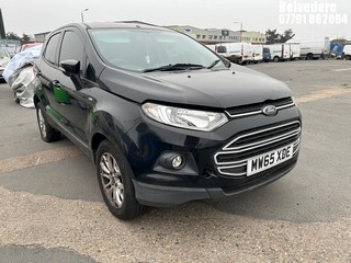 Location: Belvedere - 2015 FORD ECOSPORT ZETEC 5 Door Hatchback REG: MW65XDE, Keys: No, MOT Expiry date: 24/02/2026, 1498 Petrol, 5 Speed Manual Petrol, Former Keepers: 5