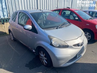 Location: Belvedere - 2008 TOYOTA AYGO PLATINUM VVT-I 3 Door Hatchback REG: HG08FEP, Keys: No, MOT Expiry date: 19/09/2025, 998 Petrol, 5 Speed Manual Petrol, Former Keepers: 8