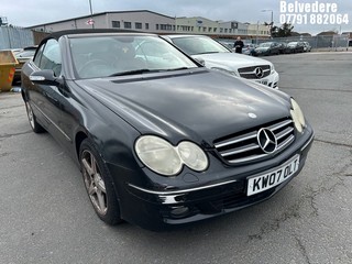 Location: Belvedere - 2007 MERCEDES CLK 200K AVANTGARDE A Convertible REG: KW07OLT, Keys: No, MOT Expiry date: 05/03/2026, 1796 Petrol, 6 Speed Auto Petrol, Former Keepers: 10