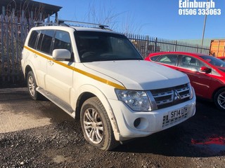 Location: Edinburgh - 2014 MITSUBISHI SHOGUN SG2 DI-D LWB AUTO Estate REG: SF14LFH, Keys: No, MOT Expiry date: 06/08/2025, 3200 Diesel, 5 Speed Auto Diesel, Former Keepers: 2