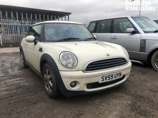 Location: Edinburgh - 2009 MINI ONE 3 Door Hatchback REG: SV59UYN, Keys: No, MOT Expiry date: 16/06/2026, 1397 Petrol, 6 Speed Manual Petrol, Former Keepers: 11