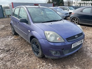 Location: Peterborough - 2007 FORD FIESTA GHIA 5 Door Hatchback REG: YD57FXW, Keys: No, MOT Expiry date: 25/07/2026, 1388 Petrol, 5 Speed Manual Petrol, Former Keepers: 8