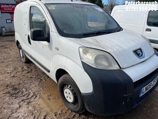 Location: Peterborough - 2009 PEUGEOT BIPPER S HDI Panel Van REG: LN09ZFP, Keys: No, MOT Expiry date: 19/06/2026, 1399 Diesel, 5 Speed Manual Diesel, Former Keepers: 7