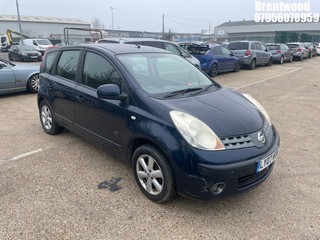 Location: Brentwood - 2007 NISSAN NOTE SE MPV REG: LY07WDK, Keys: No, MOT Expiry date: 19/09/2025, 1386 Petrol, 5 Speed Manual Petrol, Former Keepers: 3