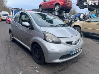 Location: Stapleford - 2008 TOYOTA AYGO PLATINUM VVT-I 3 Door Hatchback REG: DV08GFK, Keys: Yes, MOT Expiry date: 24/06/2026, 998 Petrol, 5 Speed Manual Petrol, Former Keepers: 3