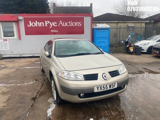 Location: Hull - 2005 RENAULT MEGANE PRIVILEGE VVT 115 Convertible REG: YX55WSF, Keys: No, MOT Expiry date: 24/06/2026, 1598 Petrol, 5 Speed Manual Petrol, Former Keepers: 4