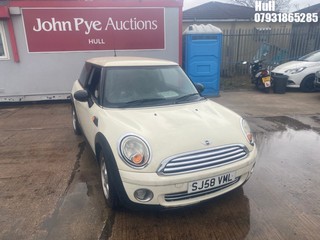 Location: Hull - 2008 MINI ONE 3 Door Hatchback REG: SJ58VML, Keys: No, MOT Expiry date: 18/10/2025, 1397 Petrol, 6 Speed Manual Petrol, Former Keepers: 7