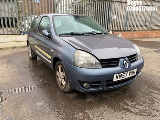 Location: Hayes - 2007 RENAULT CLIO CAMPUS SPORT 16V 3 Door Hatchback REG: KM57VOH, Keys: No, MOT Expiry date: 21/07/2025, 1149 Petrol, 5 Speed Manual Petrol, Former Keepers: 6