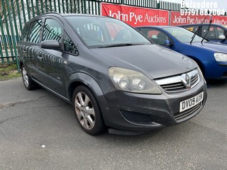 Location: Belvedere - 2009 VAUXHALL ZAFIRA LIFE MPV REG: DV09AXM, Keys: No, MOT Expiry date: 12/11/2025, 1598 Petrol, 5 Speed Manual Petrol, Former Keepers: 6