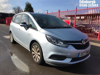 Location: Edinburgh - 2017 VAUXHALL ZAFIRA TOURER DESIGN TURB MPV REG: OE17SWW, 1364cc PETROL, 6 SPEED MANUAL PETROL, Former Keepers: 1, Keys: Yes, MOT Expiry date: 05/08/2026