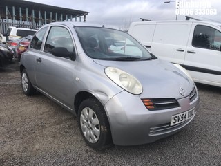 Location: Edinburgh - 2004 NISSAN MICRA S 3 Door Hatchback REG: SV54YUC, Keys: No, MOT Expiry date: 08/04/2026, 1240 Petrol, 5 Speed Manual Petrol, Former Keepers: 7