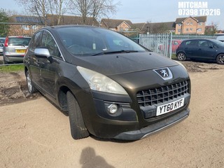 Location: Mitcham - 2010 PEUGEOT 3008 EXCLUSIVE HDI S-A 5 Door Hatchback REG: YT60KYF, Keys: No, MOT Expiry date: 22/10/2025, 1560 Diesel, 6 Speed Semi Auto Diesel, Former Keepers: 3