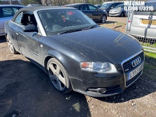 Location: Mitcham - 2008 AUDI A4 S LINE FSI AUTO Convertible REG: LV57UOF, Keys: No, MOT Expiry date: 30/06/2026, 1984 Petrol, Variable Speed Auto Petrol, Former Keepers: 6