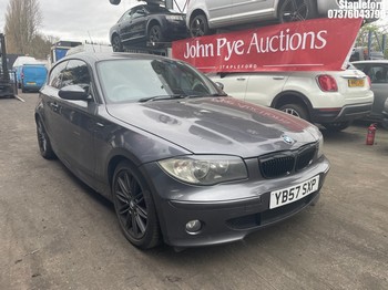 Location: Stapleford - 2008 BMW 120D M SPORT AUTO 3 Door Hatchback REG: YB57SXP, Keys: Yes, MOT Expiry date: 03/12/2026, 1995 Diesel, 6 Speed Auto Diesel, Former Keepers: 12