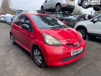 Location: Stapleford - 2008 TOYOTA AYGO VVT-I 5 Door Hatchback REG: DV08FCG, Keys: Yes, MOT Expiry date: 15/06/2026, 998 Petrol, 5 Speed Manual Petrol, Former Keepers: 6