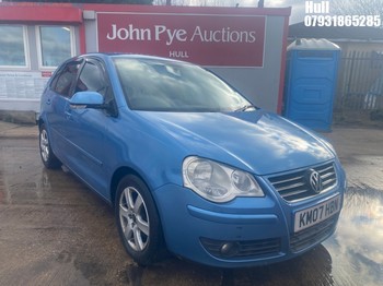Location: Hull - 2007 VOLKSWAGEN POLO SPORT TDI 100 5 Door Hatchback REG: KM07HBN, Keys: Yes, MOT Expiry date: 27/11/2026, 1900 Diesel, 5 Speed Manual Diesel, Former Keepers: 6