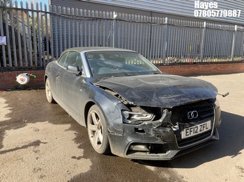 Location: Hayes - 2012 AUDI A5 S LINE TFSI Convertible REG: EF12ZFL, Keys: No, MOT Expiry date: 24/06/2026, 1798 Petrol, 6 Speed Manual Petrol, Former Keepers: 7