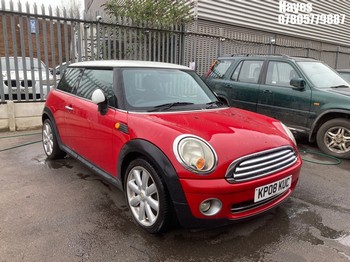 Location: Hayes - 2008 MINI COOPER 3 Door Hatchback REG: KP08KUC, Keys: No, MOT Expiry date: 20/11/2025, 1598 Petrol, 6 Speed Manual Petrol, Former Keepers: 4