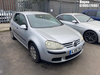 Location: Hayes - 2006 VOLKSWAGEN GOLF FSI S 5 Door Hatchback REG: AJ06ZHL, Keys: No, MOT Expiry date: 26/10/2026, 1598 Petrol, 6 Speed Manual Petrol, Former Keepers: 9