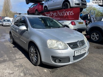 Location: Stapleford - 2007 VOLKSWAGEN GOLF GT TDI 5 Door Hatchback REG: YT07PGZ, Keys: Yes, MOT Expiry date: 01/01/2027, 1968 Diesel, 6 Speed Manual Diesel, Former Keepers: 6