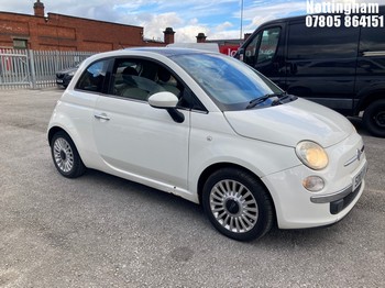 Location: Nottingham - 2010 FIAT 500 LOUNGE 3 DOOR HATCHBACK REG: SD10UVJ, 1242cc PETROL, 5 SPEED MANUAL PETROL, Former Keepers: 5, Keys: Yes, MOT Expiry date: 11/05/2026