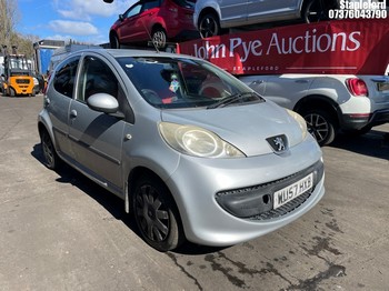 Location: Stapleford - 2007 PEUGEOT 107 URBAN MOVE 5 Door Hatchback REG: WU57HXB, Keys: Yes, MOT Expiry date: 14/09/2026, 998 Petrol, 5 Speed Manual Petrol, Former Keepers: 5