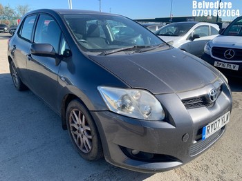 Location: Belvedere - 2007 TOYOTA AURIS TR VVT-I S-A 5 DOOR HATCHBACK REG: RY07YLW, 1598cc PETROL, 5 SPEED SEMI AUTO PETROL, Former Keepers: 3, Keys: Yes, MOT Expiry date: 10.01.2026