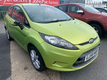 Location: Belvedere - 2008 FORD FIESTA STYLE 82 3 Door Hatchback REG: GJ58WBP, Keys: No, MOT Expiry date: 01.08.2026, 1242 Petrol, 5 Speed Manual Petrol, Former Keepers: 10