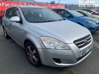 Location: Belvedere - 2007 KIA CEE'D SR AUTO 5 Door Hatchback REG: AR07TDZ, Keys: No, MOT Expiry date: 15.12.2025, 1591 Petrol, 4 Speed Auto Petrol, Former Keepers: 4